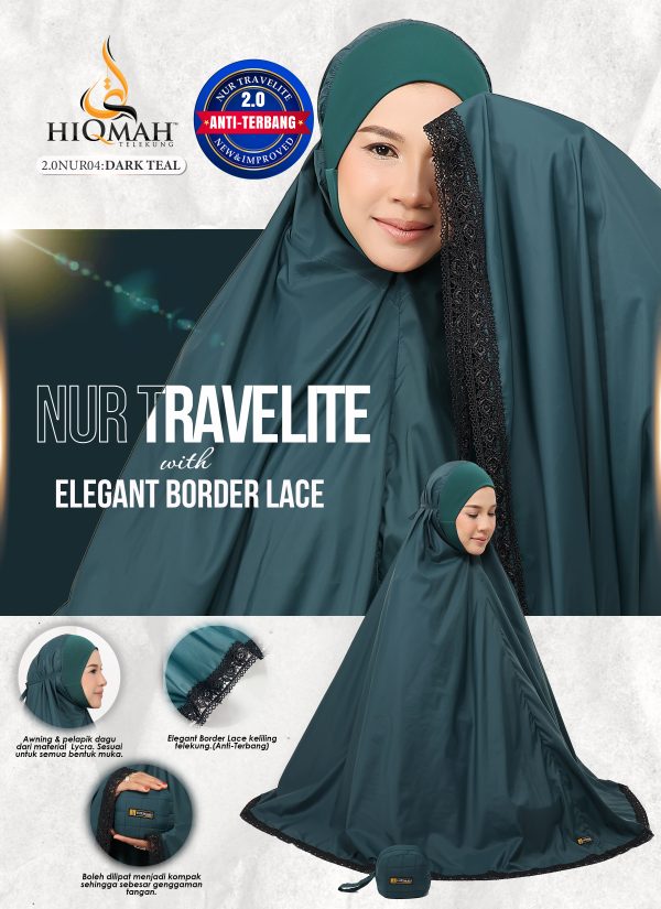 NUR TRAVELITE 2.0 ELEGANT BORDER LACE DARK TEAL (NORMAL SIZE)