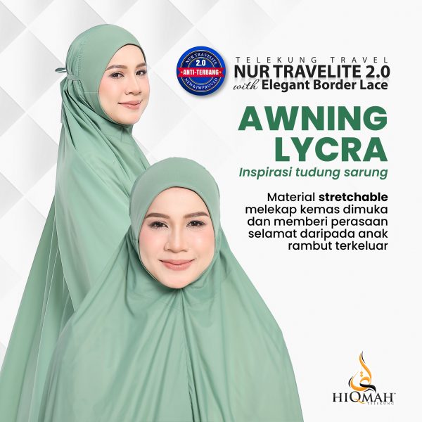 NUR TRAVELITE 2.0 ELEGANT BORDER LACE MINT GREEN (NORMAL SIZE) - Image 6