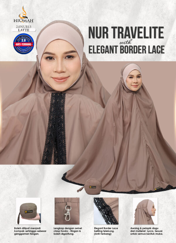 NUR TRAVELITE 2.0 ELEGANT BORDER LACE - LATTE (NORMAL SIZE)